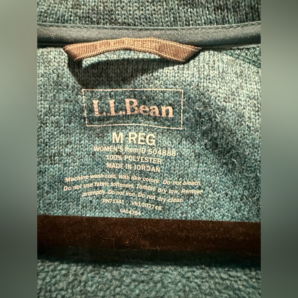 L.L.Bean Sweater Fleece Full-Zip Jacket Blue Women’s , size M Regular - Picture 3 of 9